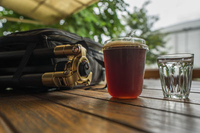 Close-up of drink on table