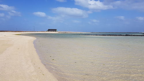 Scenic view of beach against sky