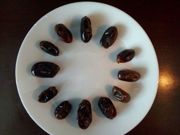 Directly above shot of breakfast served on table