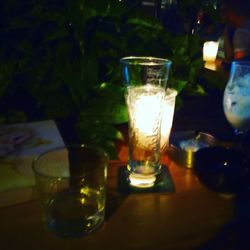 Close-up of wine glass on table