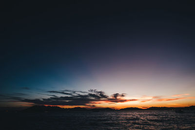 Scenic view of sea at sunset