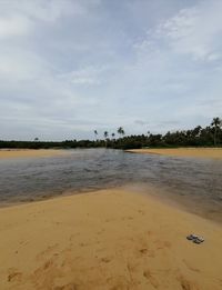 Scenic view of beach against sky