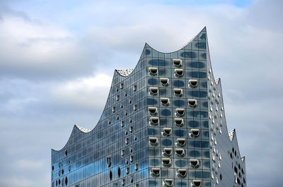 Low angle view of modern building against sky