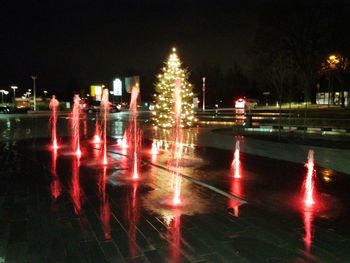 Illuminated city at night