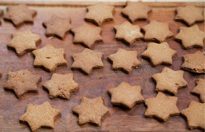 Close-up of cookies on table