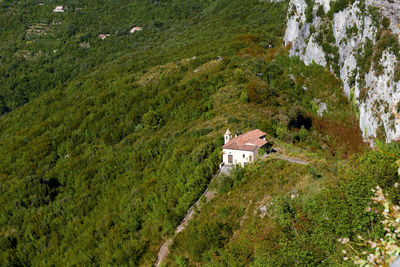 Aerial view of town maratea, basilicata in southern italy. beautiful mind-bending view of mountain