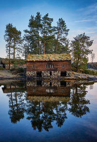 Reflection of built structures in water