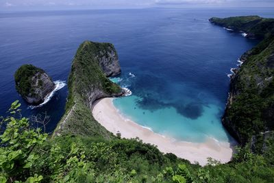 High angle view of sea against sky