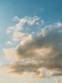 Low angle view of sky at sunset