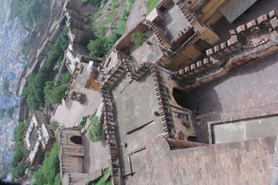 High angle view of old building