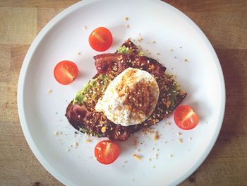 High angle view of food on table