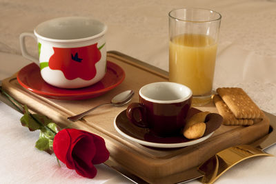 Coffee cup on table
