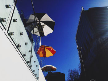 Low angle view of built structure against blue sky