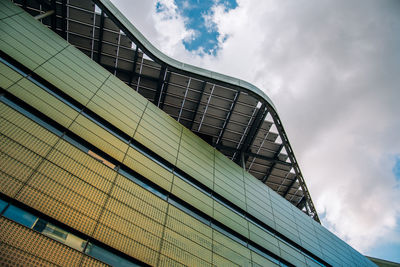 Low angle view of modern building against sky