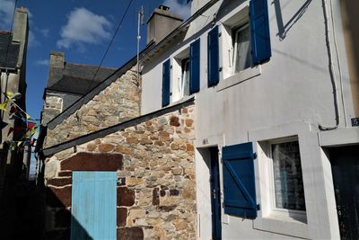 Low angle view of buildings against sky