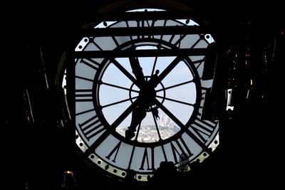 Low angle view of clock