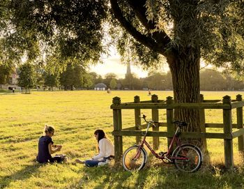 Bicycles in park