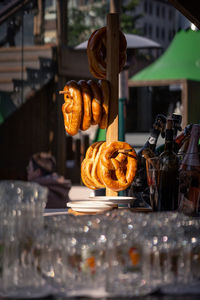 Close-up of food on table at store