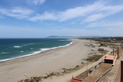 High angle view of beach against sky