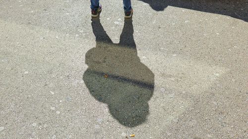 Shadow of person standing on street