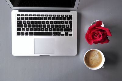 Close-up of coffee cup on table