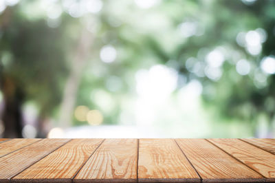 Close-up of wooden table