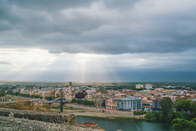 View on historic tortosa city from above