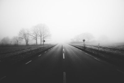 Country road in foggy weather