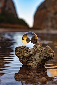 Close-up of rocks in water