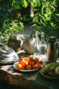 Close-up of food on table