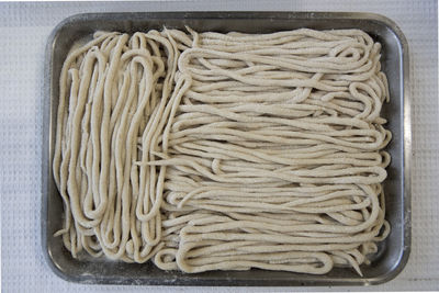 High angle view of bread on table