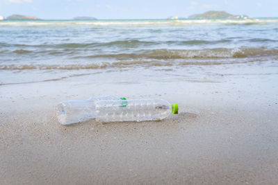 Plastic bottle on beach