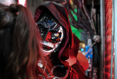 Portrait of woman wearing mask