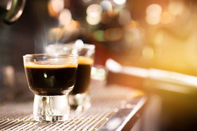 Close-up of coffee on table