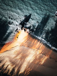 High angle view of sunlight falling on land