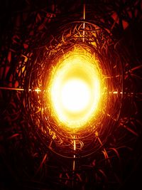 Low angle view of illuminated chandelier