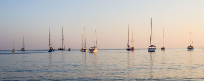 Boats in sea