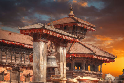 Low angle view of temple against sky