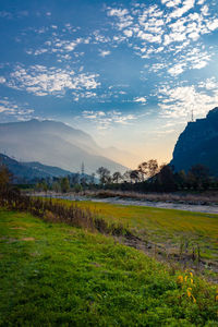 Scenic view of field against sky