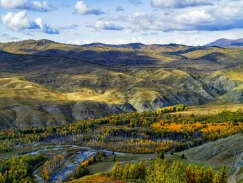 Scenic view of mountains against sky