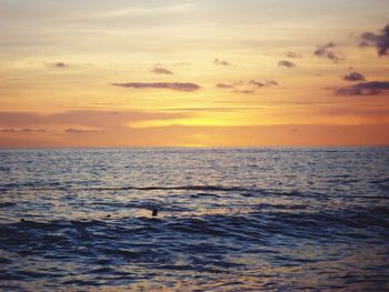 Scenic view of sunset over sea