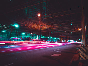 Illuminated street at night