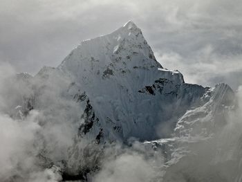 Scenic view of snowcapped mountain against sky