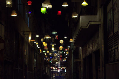 Illuminated city at night