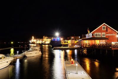 View of illuminated city at night