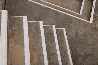 High angle view of spiral staircase