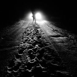 Illuminated lights at night