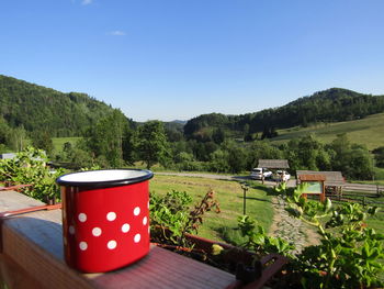 Vacation morning drinking coffee