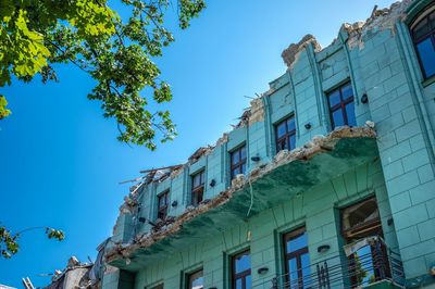 Damaged by a russian rocket building in the unesco-protected historical center of odessa, ukraine