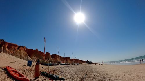 Panoramic view of beach against clear sky